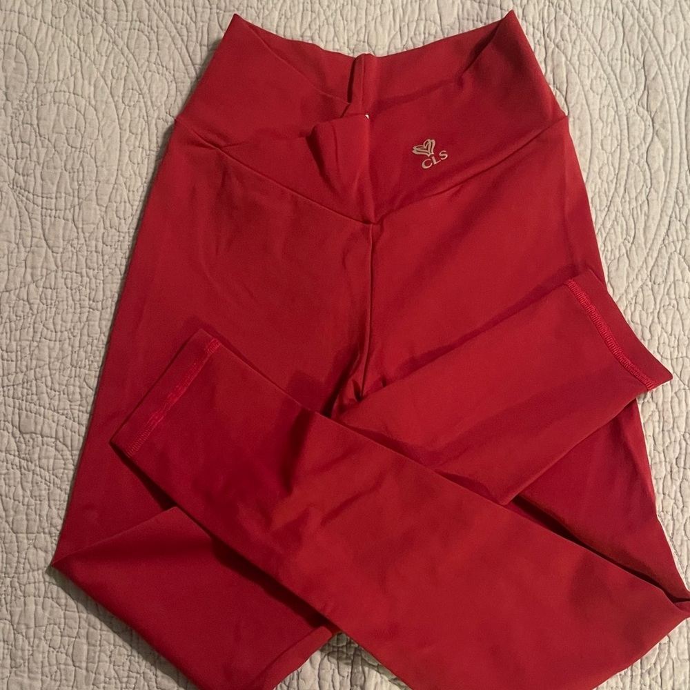 Red High-Waisted Leggings